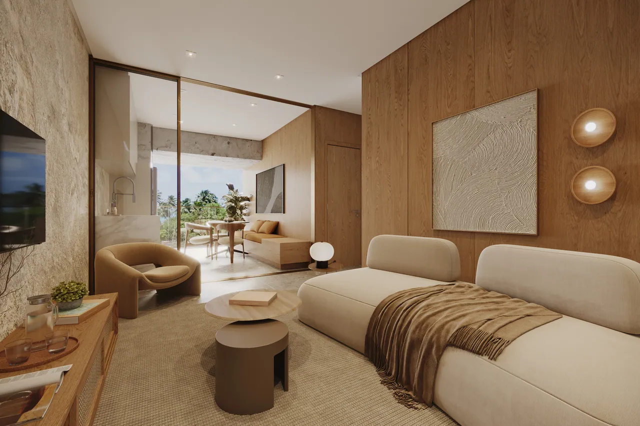 Apartamento de dois quartos: living